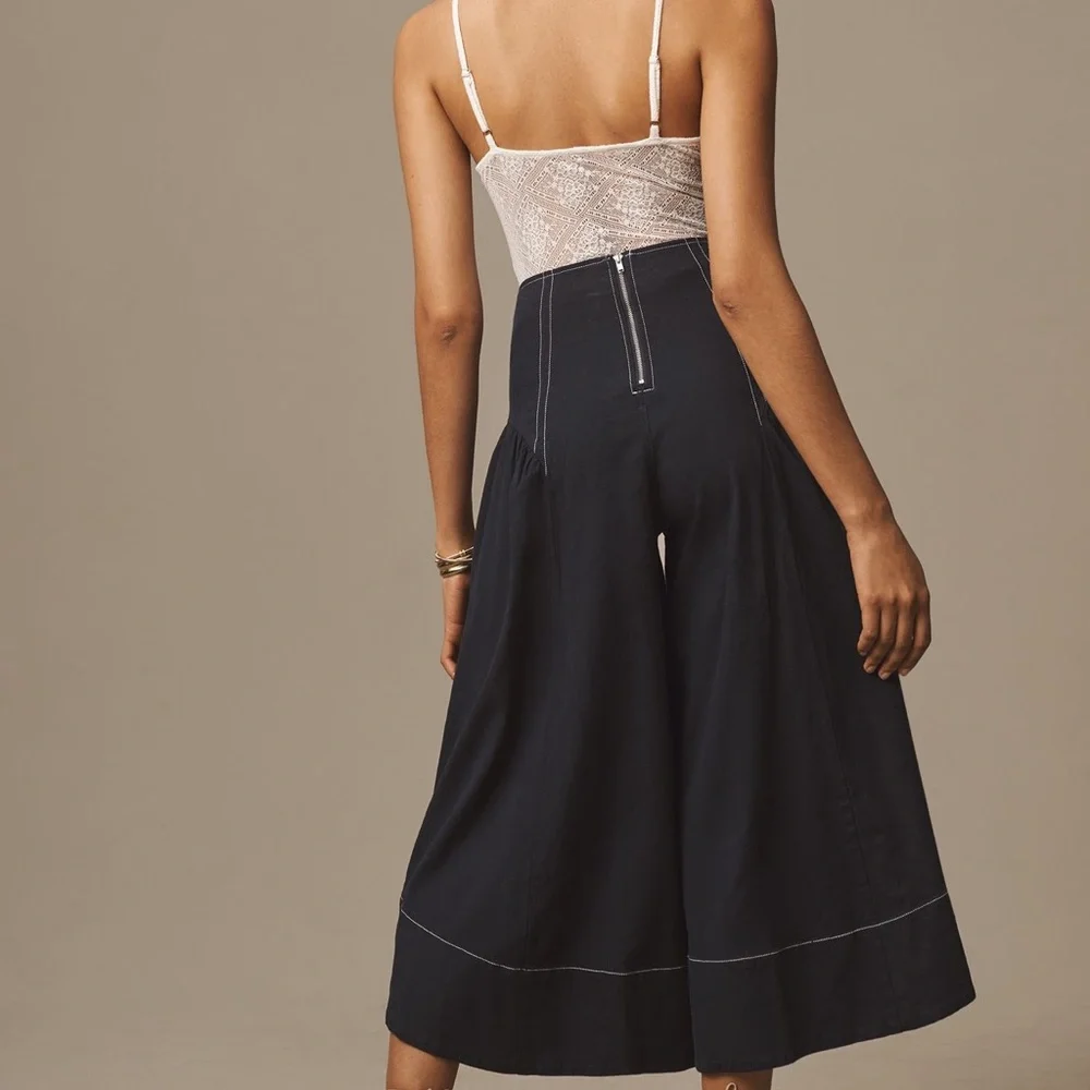 *By Anthropologie Linen Extended Waist Pants - Picture 3 of 5